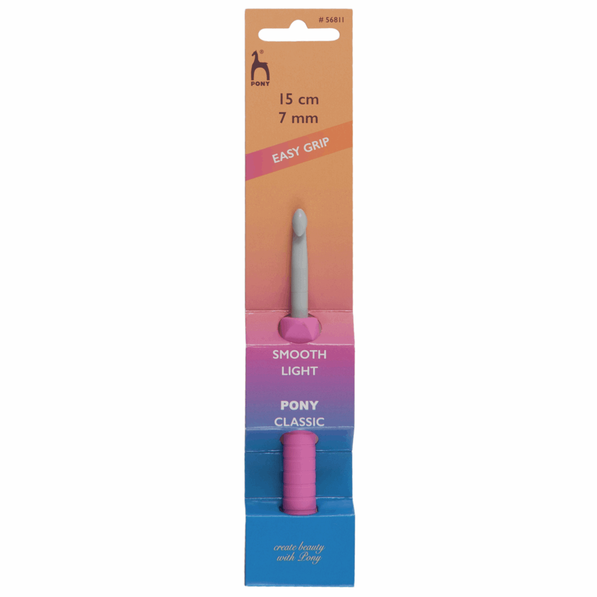 PONY 7mm Flat Finger Crochet Hook - Easy Grip Plastic