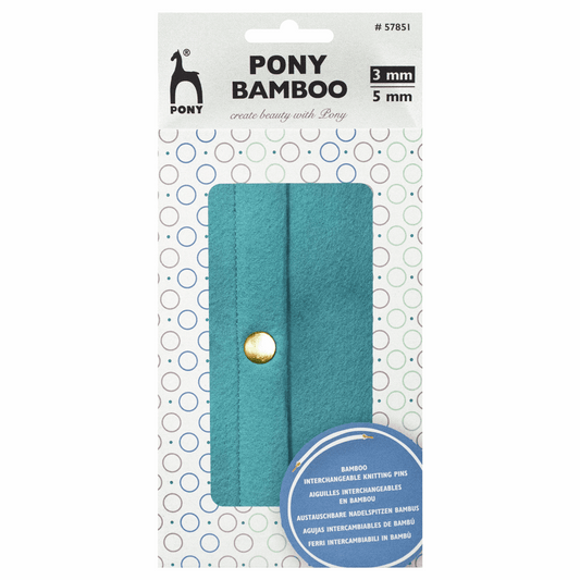 PONY Bamboo Interchangeable Circular Knitting Pins Set - 3-5mm