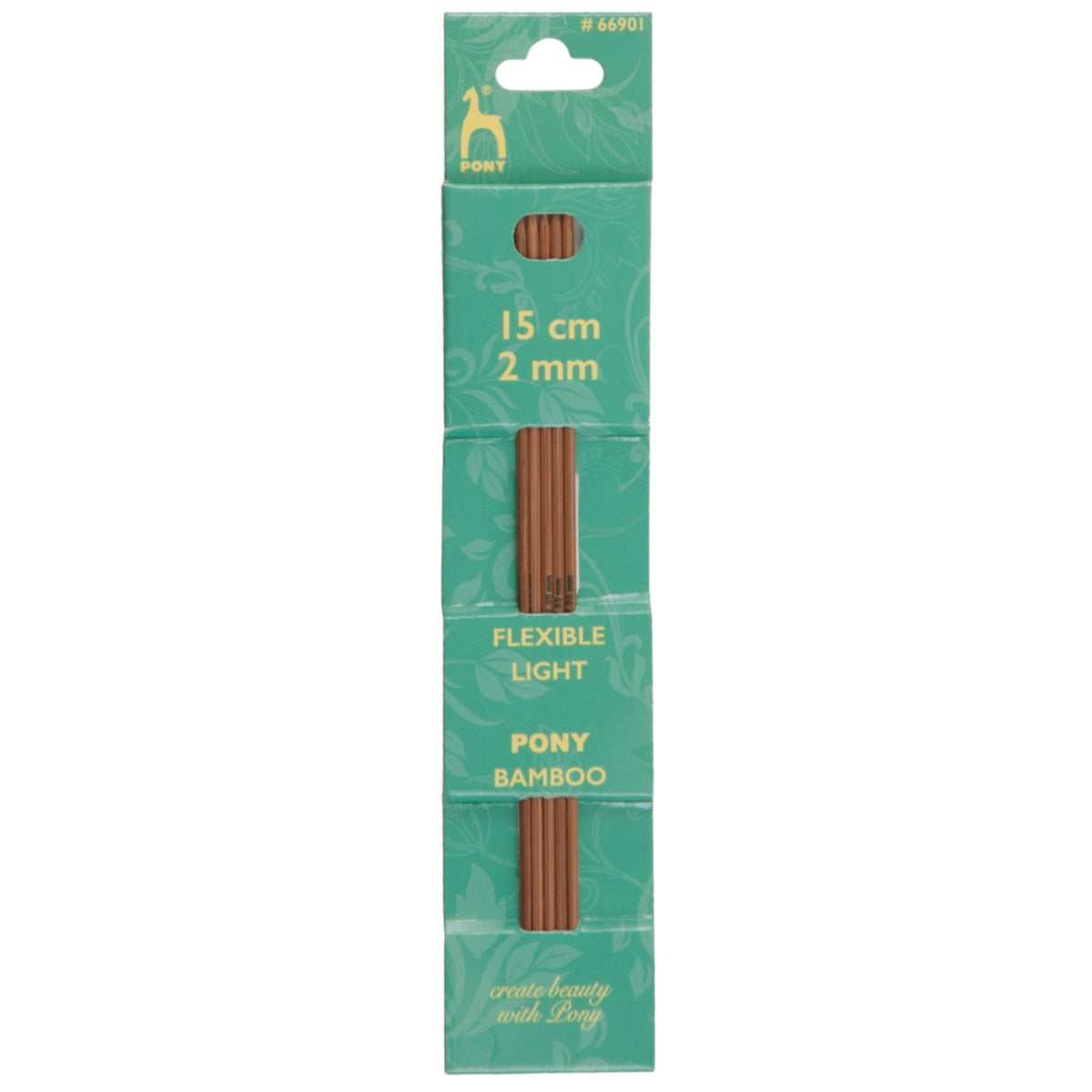 Set of five bamboo double-pointed knitting needles