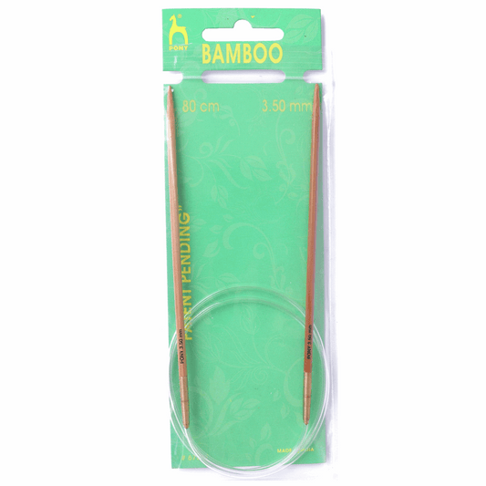 PONY Circular Fixed Bamboo Knitting Pins - 80cm x 3.50mm