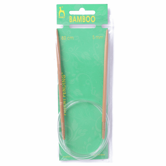 PONY Circular Fixed Bamboo Knitting Pins - 80cm x 5.00mm