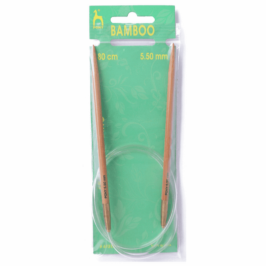 PONY Circular Fixed Bamboo Knitting Pins - 80cm x 5.50mm