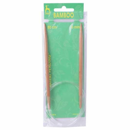 PONY Circular Fixed Bamboo Knitting Pins - 80cm x 6mm