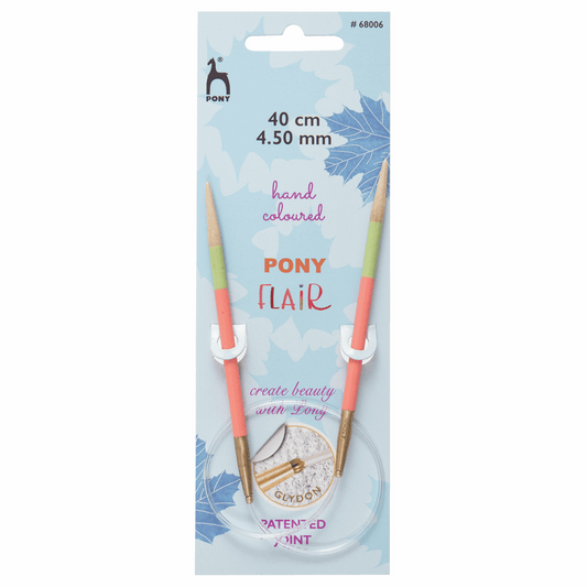 PONY Flair Circular Knitting Pins - Eco-Friendly, 40cm