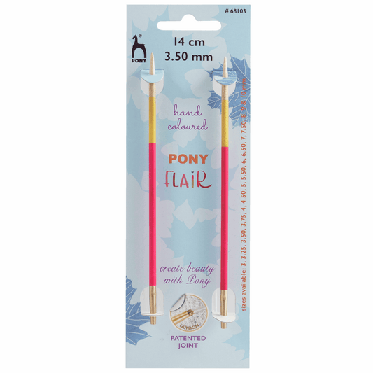 PONY 'Flair' Circular Interchangeable Hand Coloured Knitting Pins - 14cm x 3.50mm