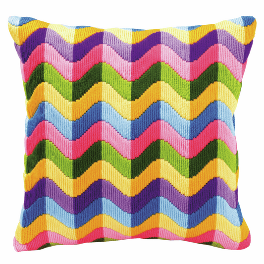 Vervaco Long Stitch Cushion Kit - Bold Geometric Style