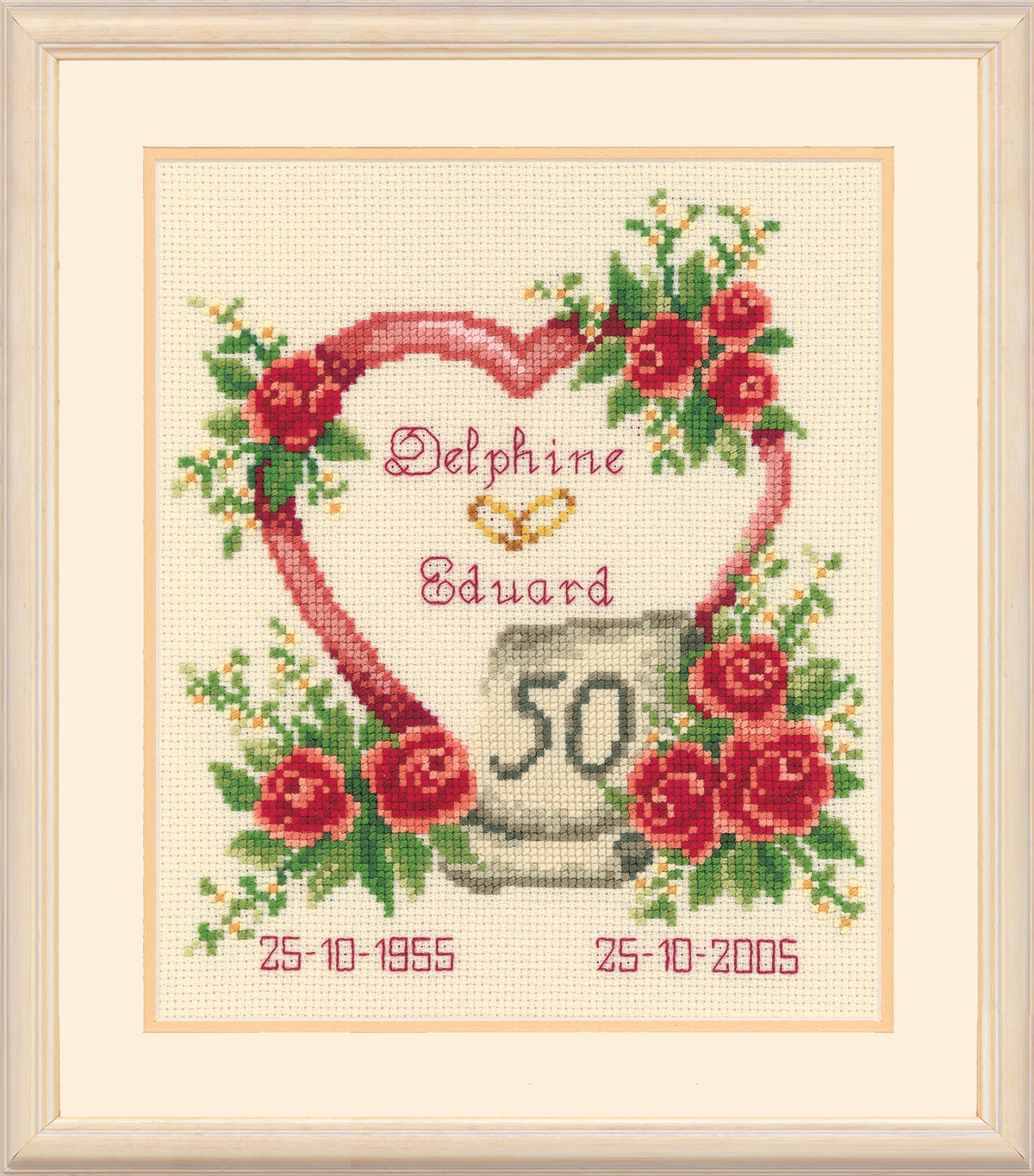 Finished Vervaco Anniversary cross stitch design