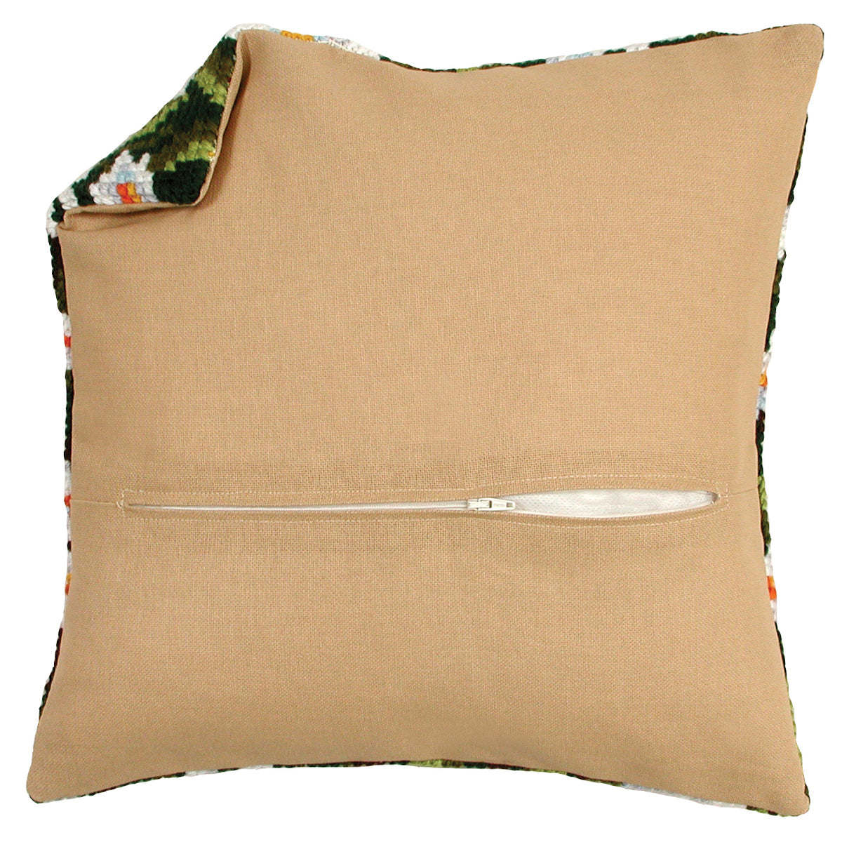 Natural cotton cushion back with zip