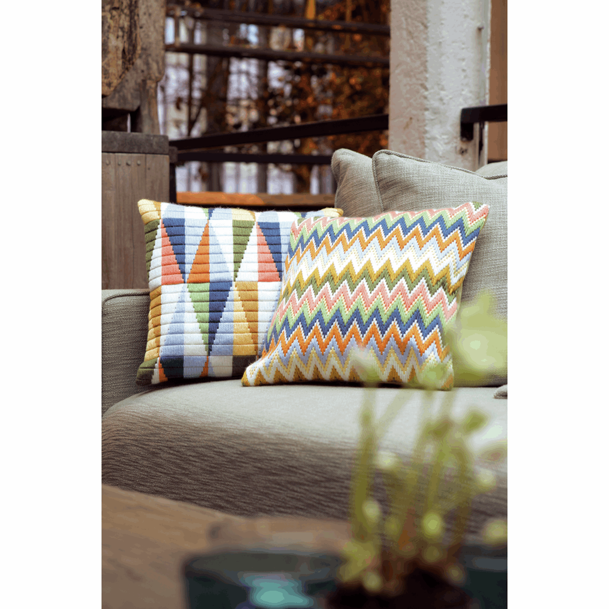 Vervaco Long Stitch Cushion Kit - Zigzag
