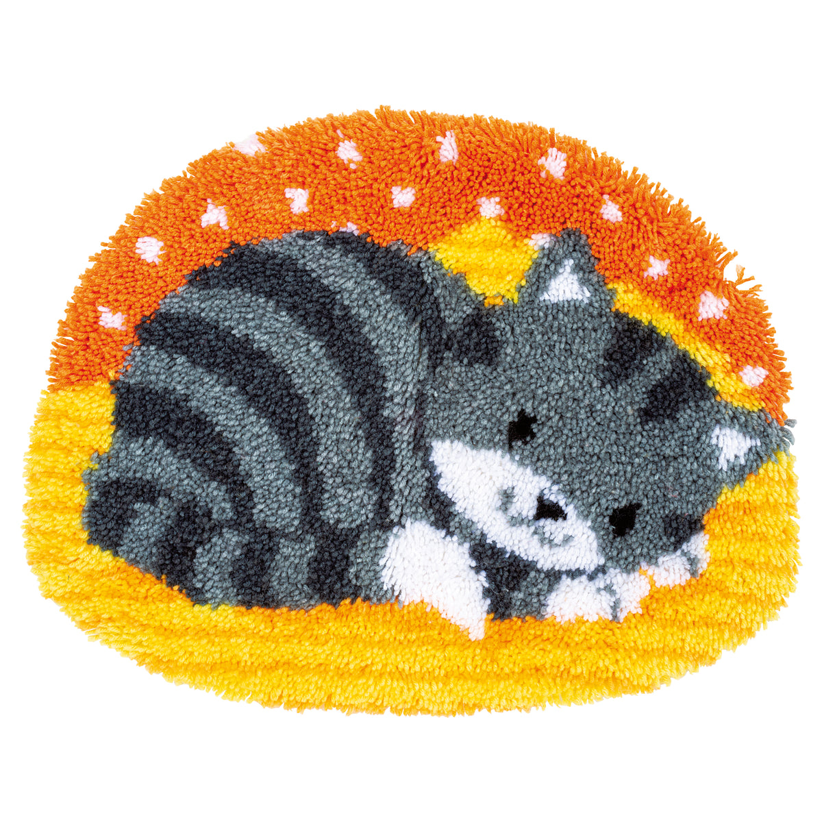Little Cat latch hook shaped rug design