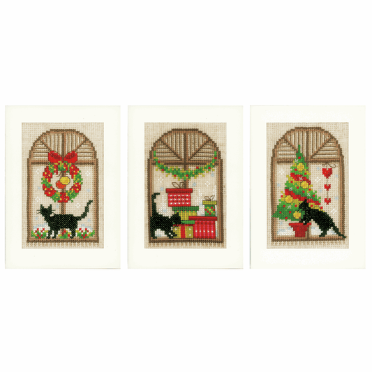 Counted Cross Stitch Greeting Card Kit - Christmas Atmosphere