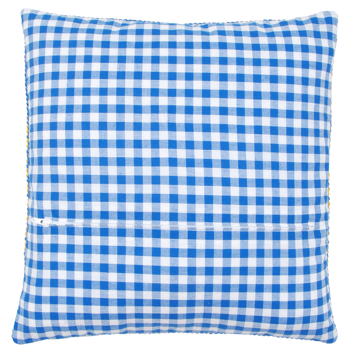 Blue cotton cushion back with zip