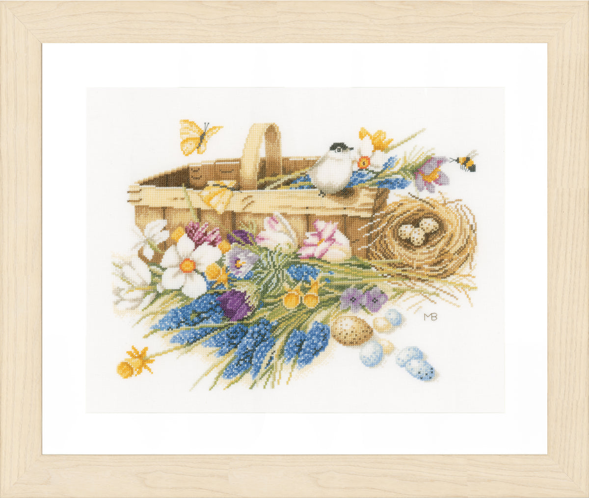 Cross stitch spring flowers design