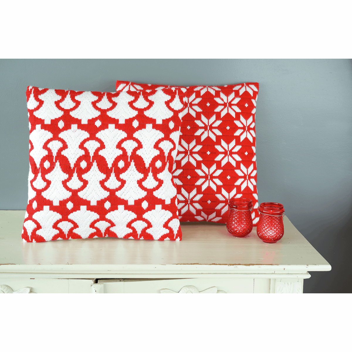 Vervaco Long Stitch Cushion Kit - Christmas Trees