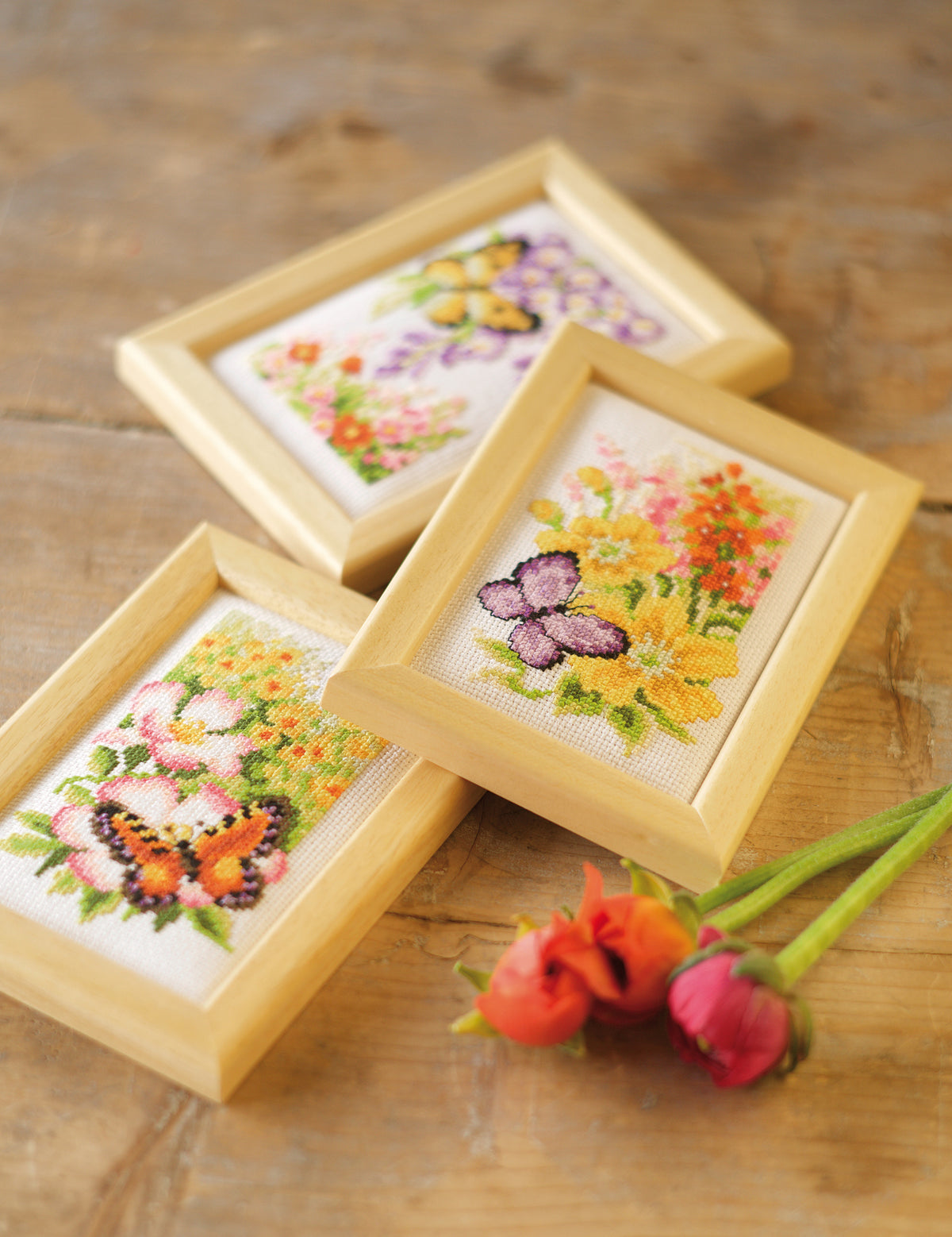 Butterflies and Flowers Miniatures counted cross stitch kit by Vervaco