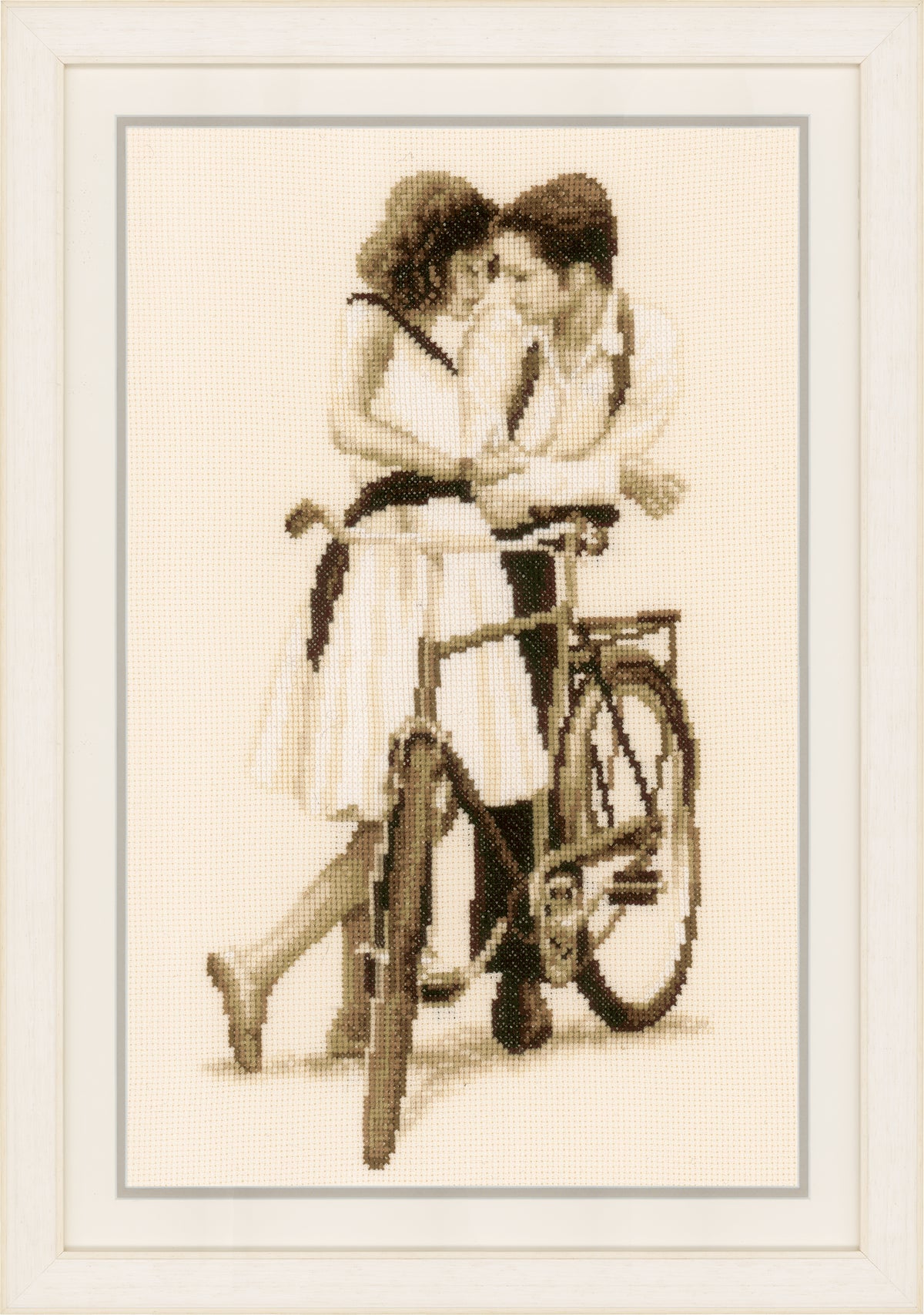 Couple with Bicycle counted cross stitch kit by Vervaco