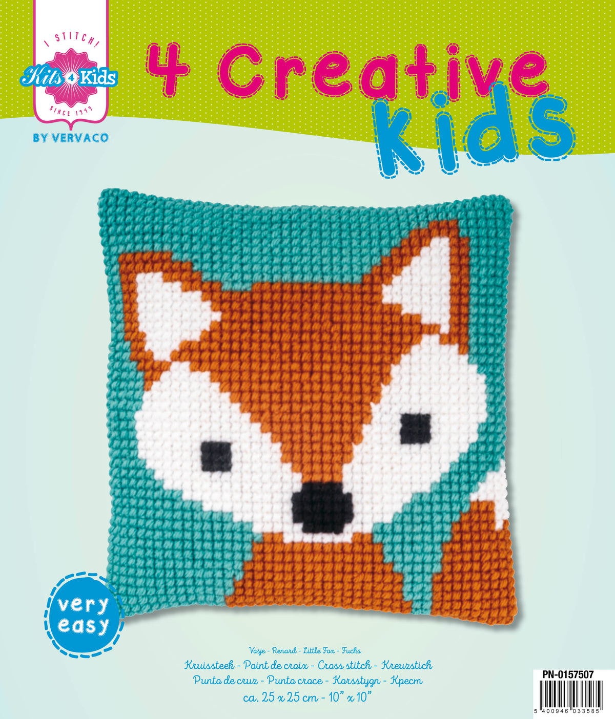 Little Fox cross stitch cushion design