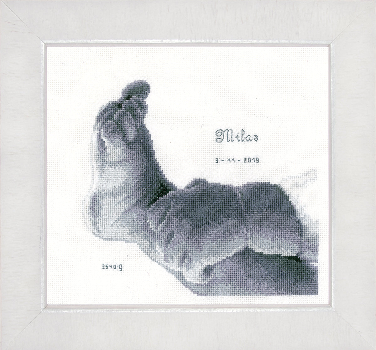 Vervaco Little Baby Foot birth record cross stitch kit