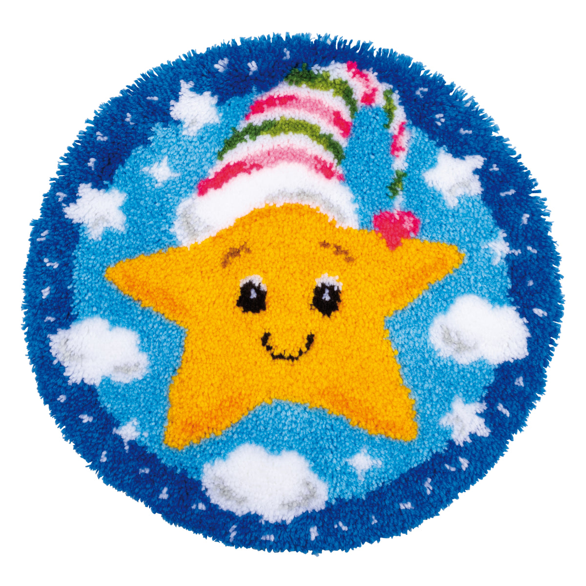 Star shaped latch hook rug