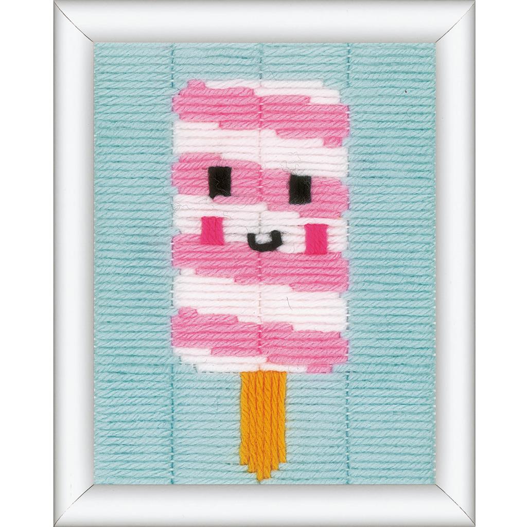 Long stitch picture of an ice cream cone