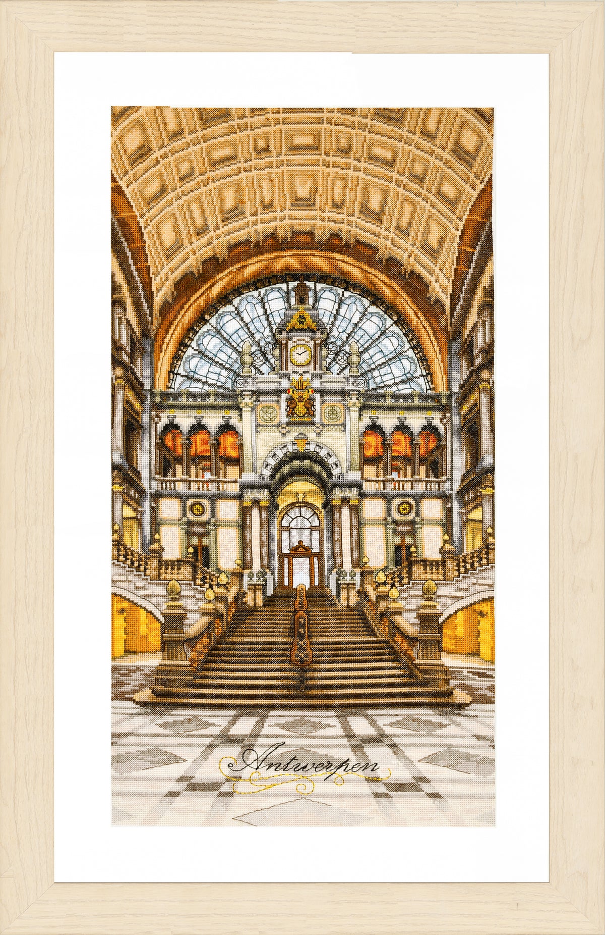 Antwerp Central Station counted cross stitch design