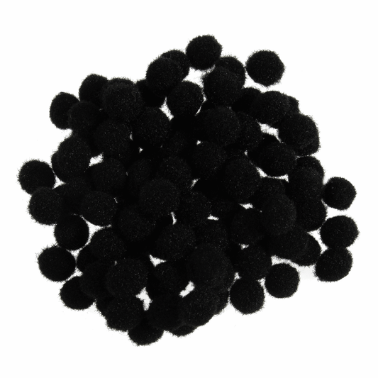 Trimits Black Pom Poms - 7mm (Pack of 100)