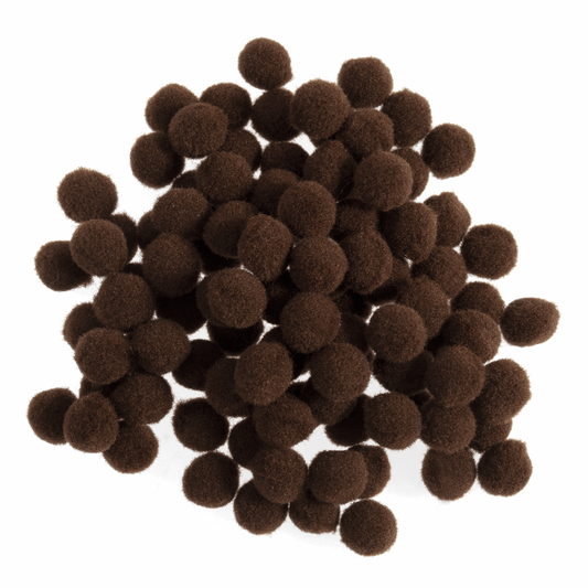 Trimits Brown Pom Poms - 7mm (Pack of 100)
