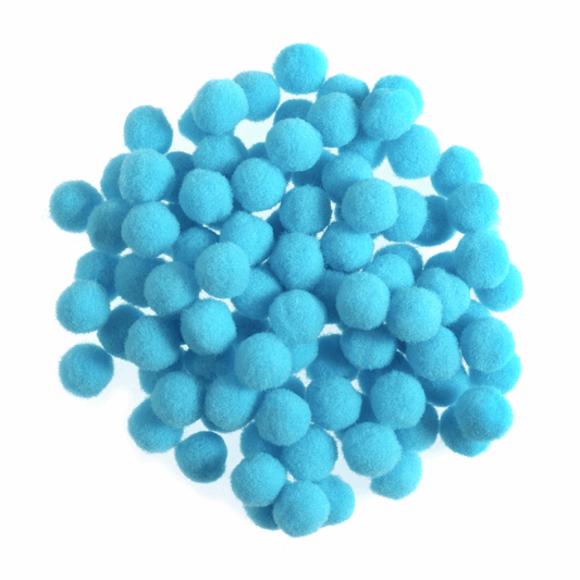 Trimits Light Blue Pom Poms - 7mm (Pack of 100)