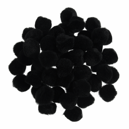 Trimits Black Pom Poms - 13mm (Pack of 100)