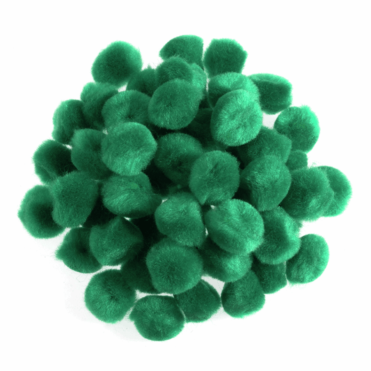 Trimits Green Pom Poms - 13mm (Pack of 100)