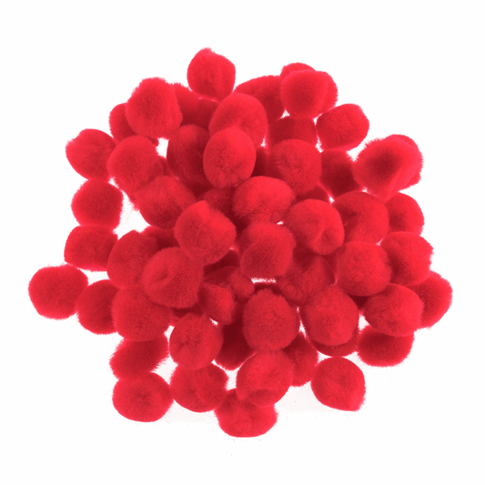 Trimits Red Pom Poms - 13mm (Pack of 100)