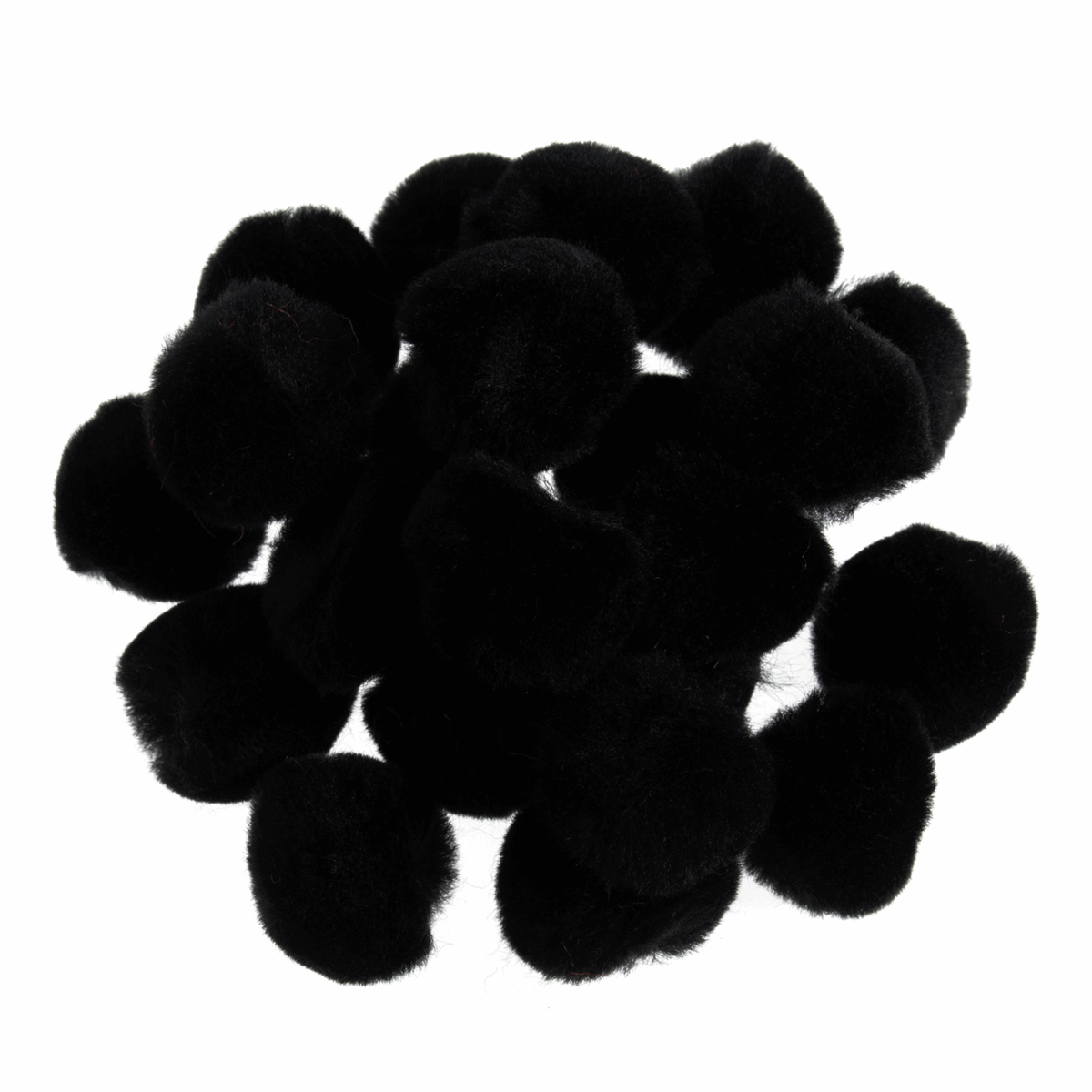 Trimits Black Pom Poms - 25mm (Pack of 100)