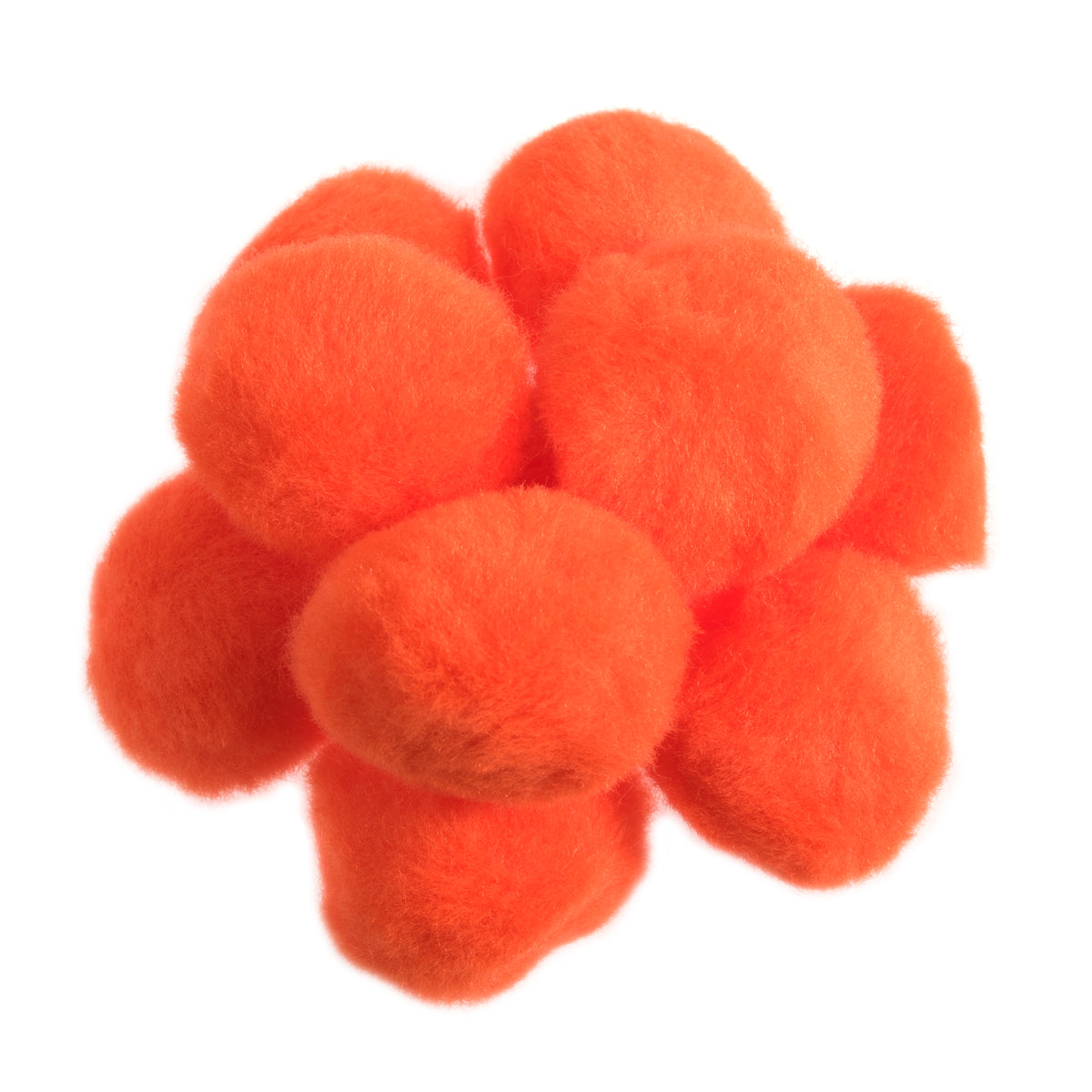 Pile of orange 3.5cm pom poms