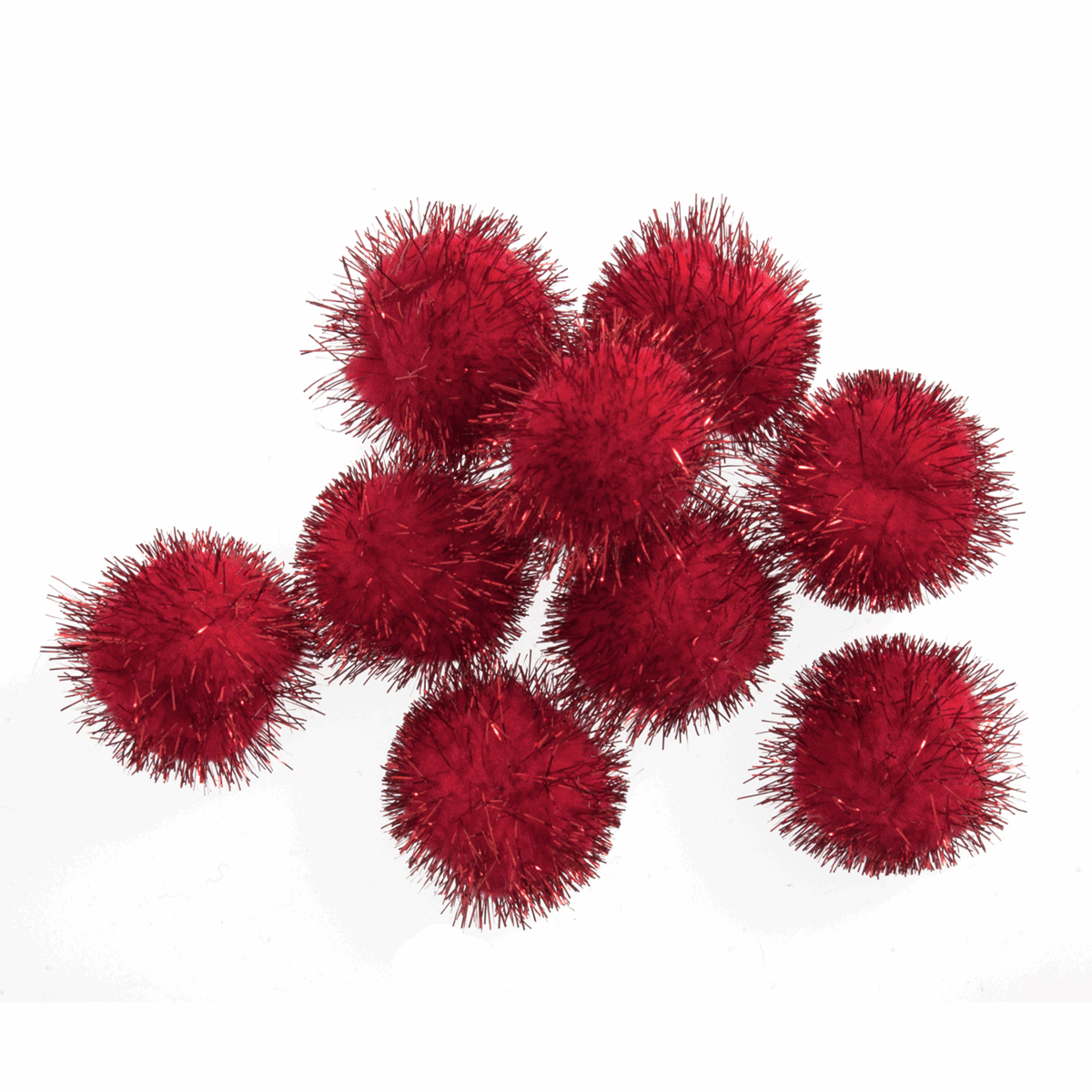 Trimits Metallic Red Pom Poms - 25mm (Pack of 100)