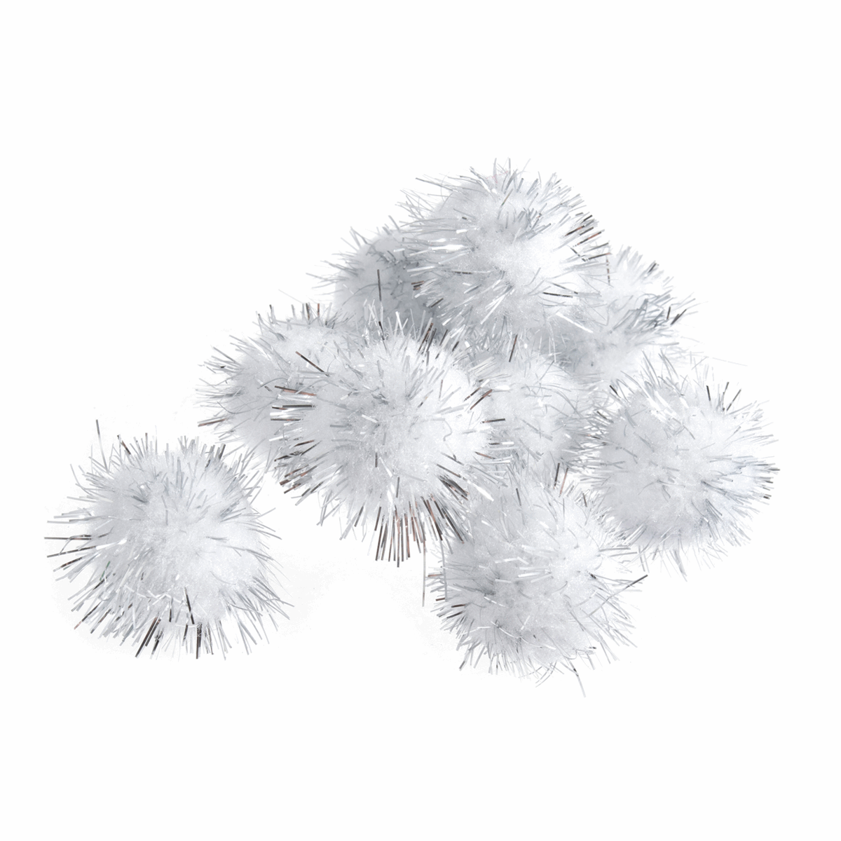 Trimits Metallic Silver Pom Poms - 25mm (Pack of 100)