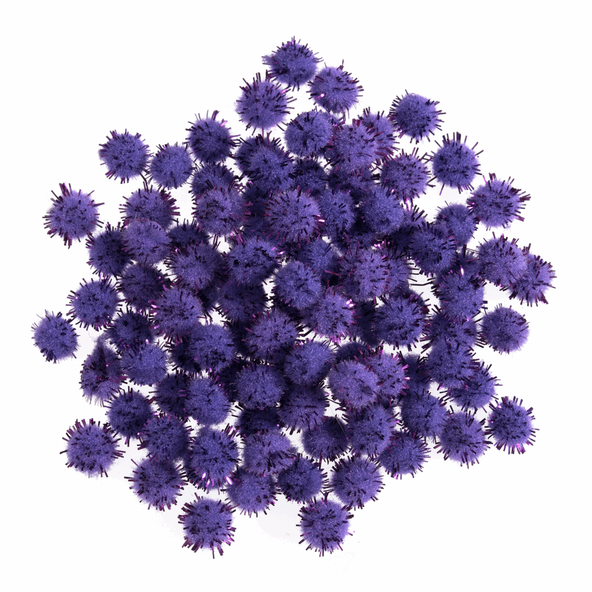 Trimits Metallic Purple Pom Poms - 7mm (Pack of 100)