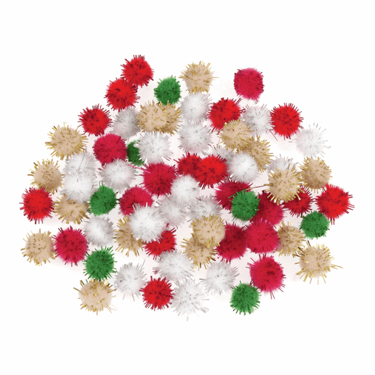 Trimits Metallic Assorted Pom Poms - 7mm (Pack of 100)