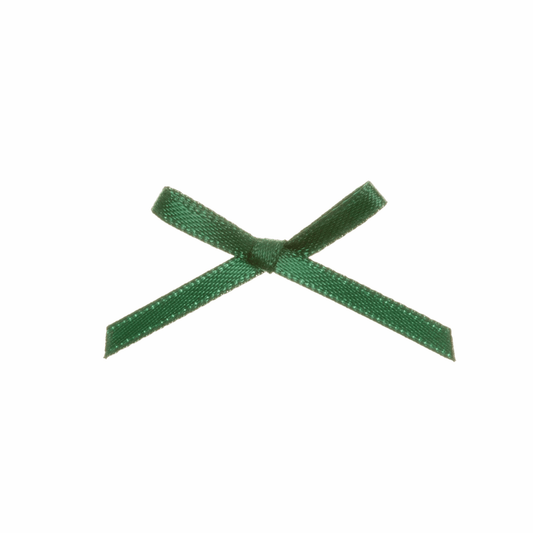 Bottle Green Mini Satin Bow - 3mm (Pack of 100)