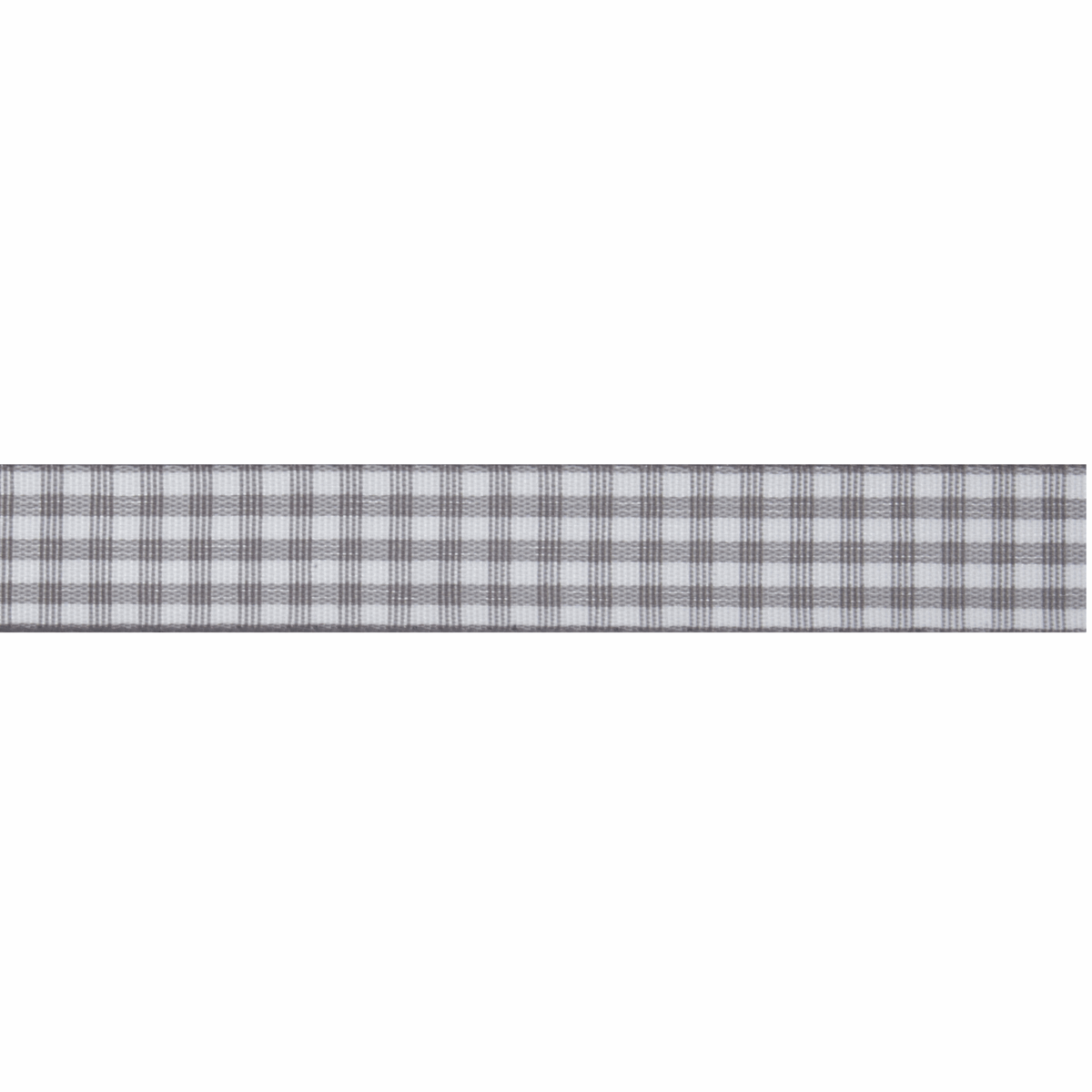 Bowtique Grey Gingham Polyester Ribbon - 5m x 15mm Roll