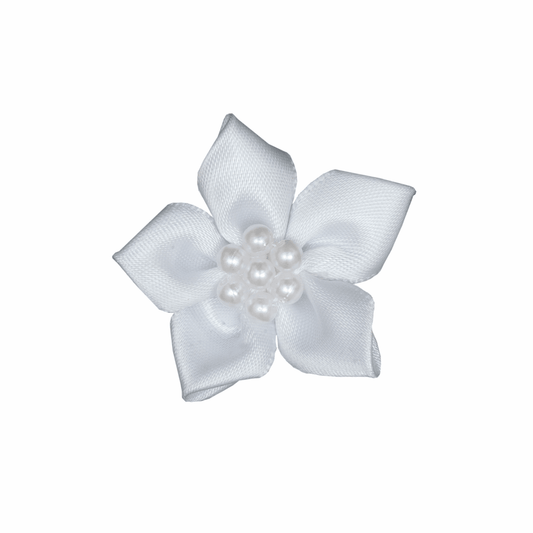 White Satin Star with Pearls (Pack of 20)