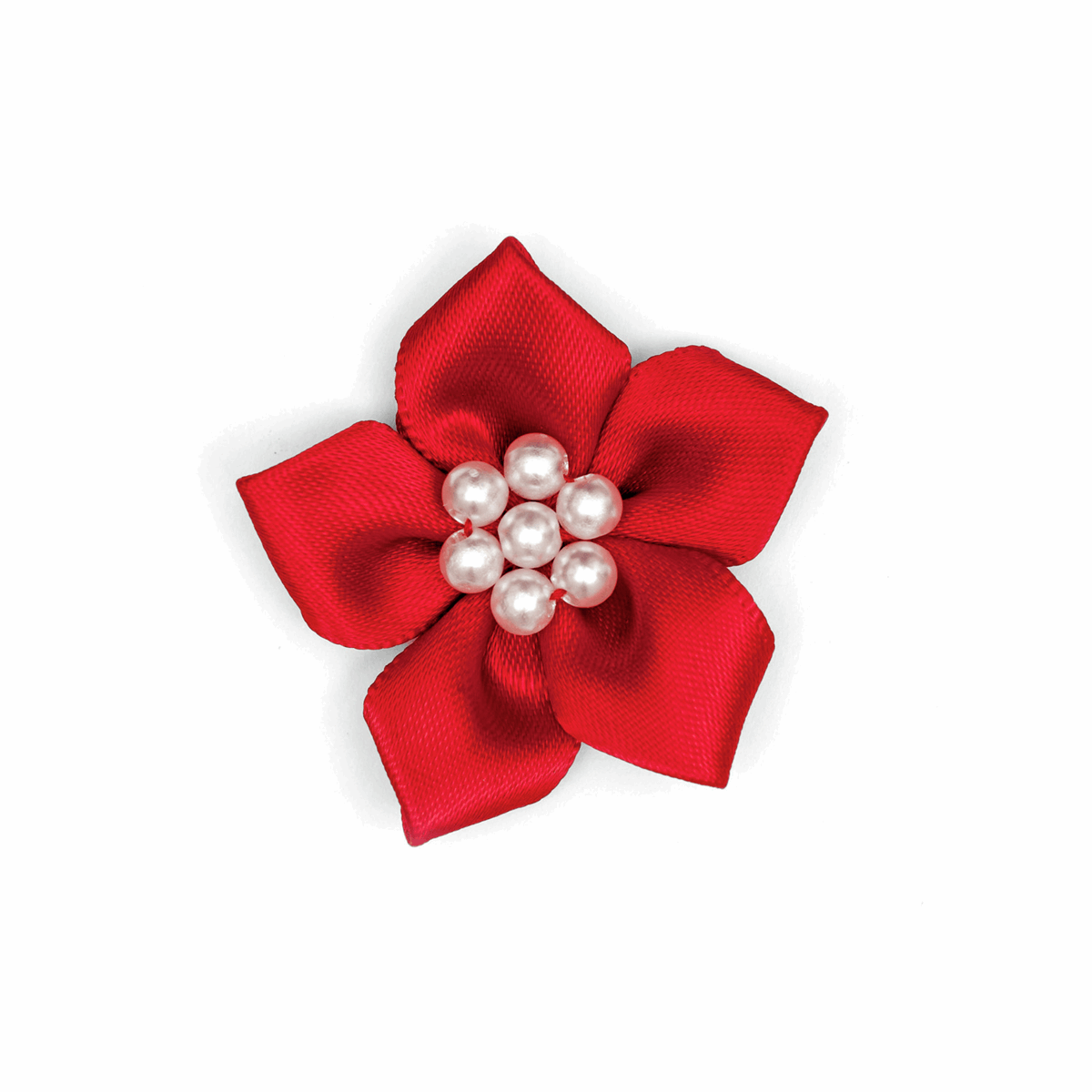 Red Satin Star with Pearls (Pack of 20)