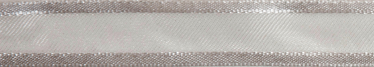 White Organdie with Satin Edge Ribbon - 5m x 12mm