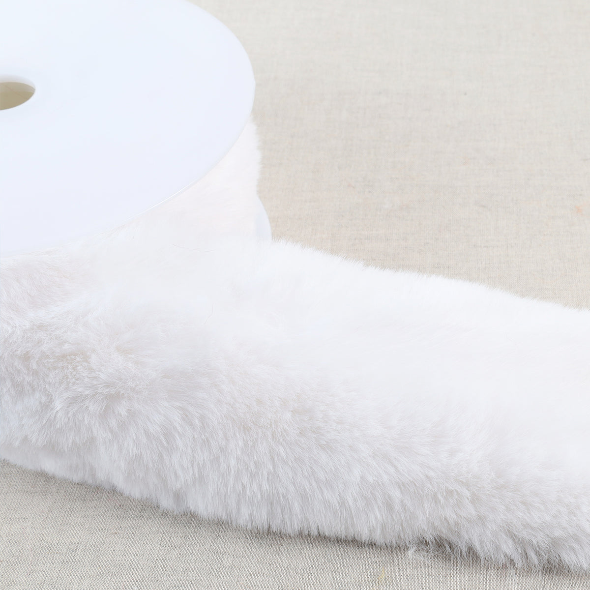 White faux fur trim
