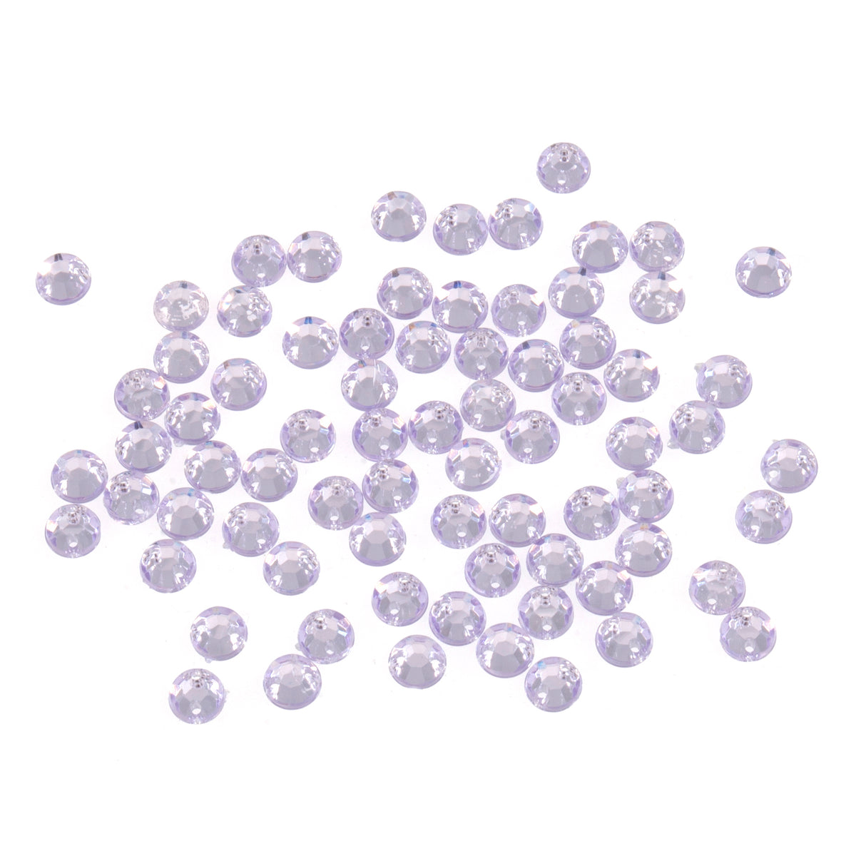 Lilac round sew-on gems