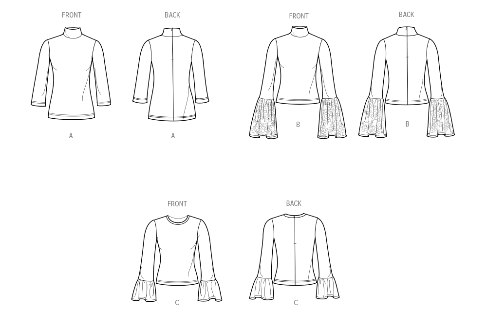 Simplicity S3003 sewing pattern envelope showing tops