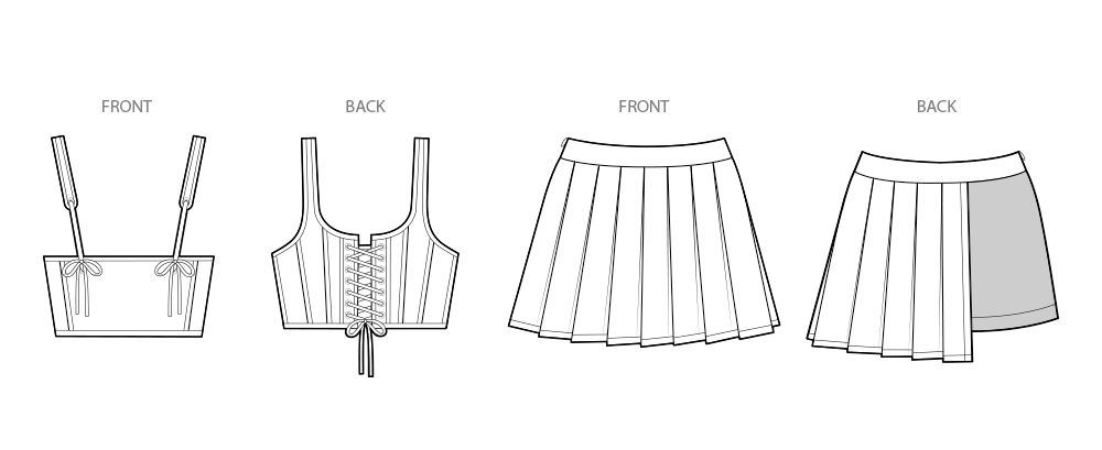 Simplicity S3118 pattern envelope showing women in lace-up tops