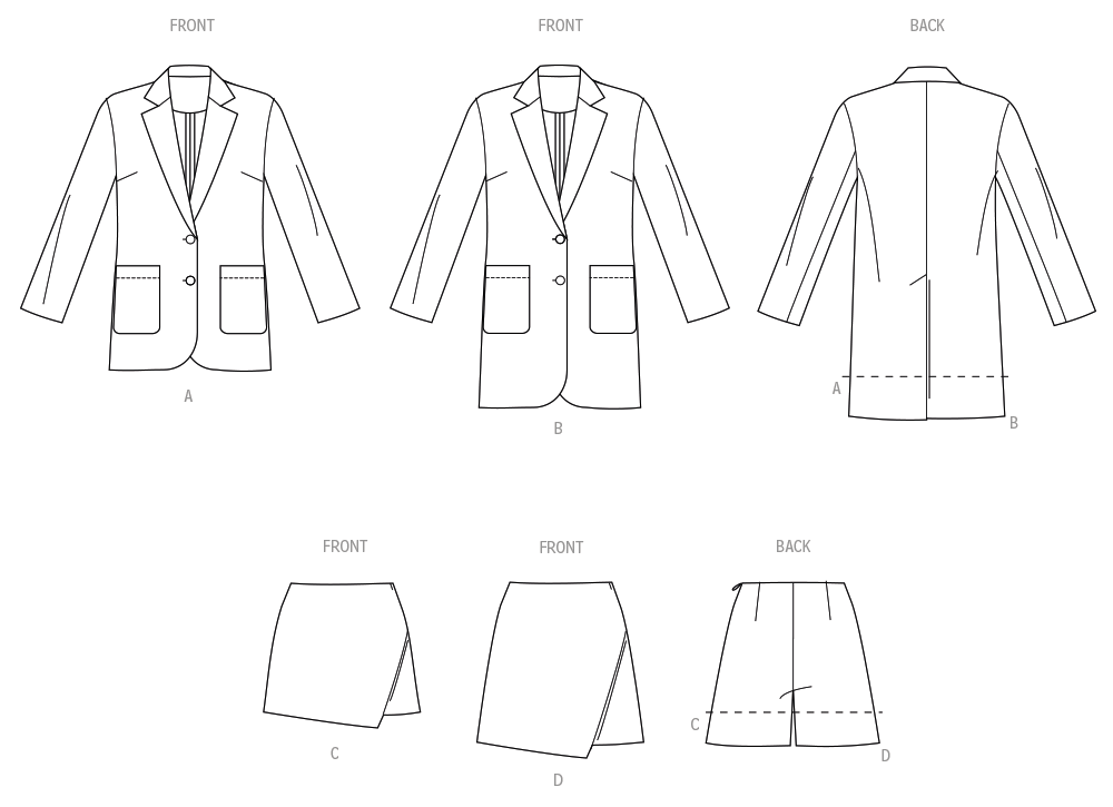Simplicity S3142 sewing pattern envelope showing casual wear