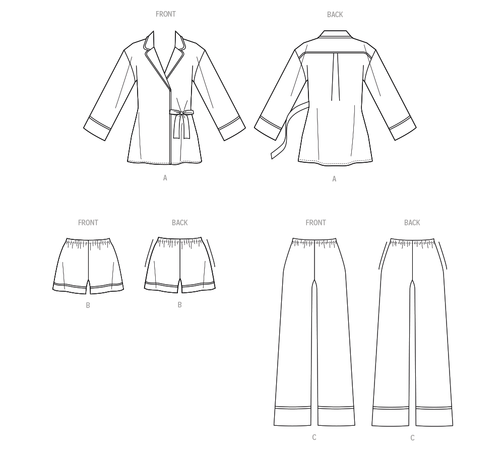 Simplicity S3143 sewing pattern envelope showing sleepwear