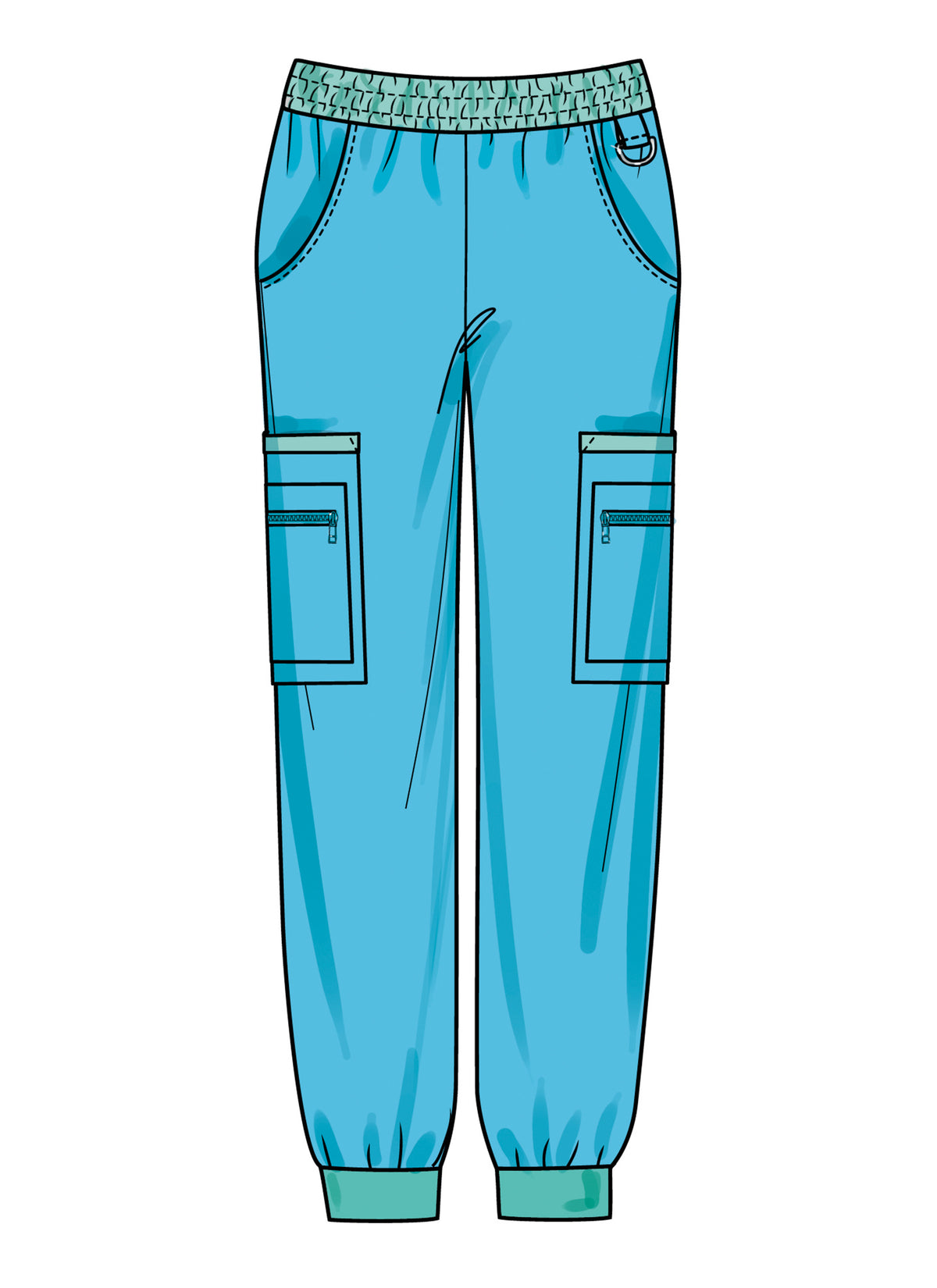 Simplicity S3203 pattern envelope showing unisex utility tops with pockets