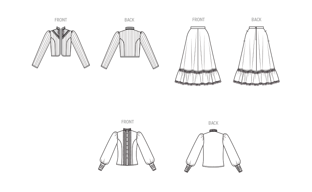 Simplicity S3214 vintage 1980s Gunne Sax skirt, blouse and jacket pattern envelope